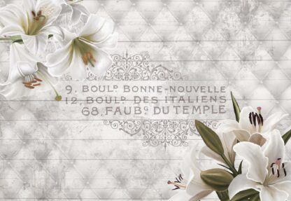Vintage Chic Flowers Wood Planks French Script(10051WM) - Image 2