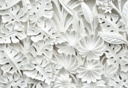 Vintage 3D Carved Flowers White(10052WM) - Image 2