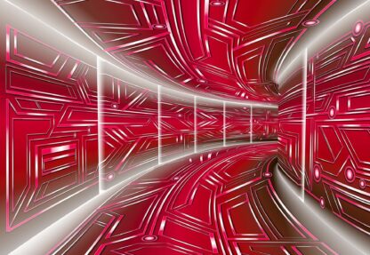 Modern 3D Tech Tunnel Red(10075WM) - Image 2