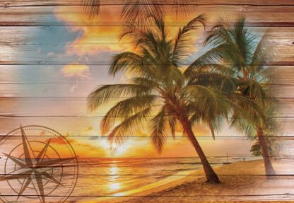 Rustic Tropical Beach Sunset Wood Planks(10027WM) - Image 2