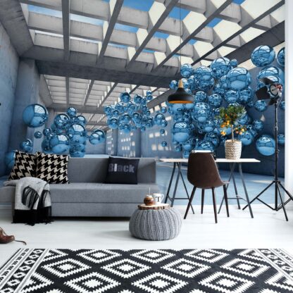 Modern 3D Blue Spheres Architecture View(10134WM)