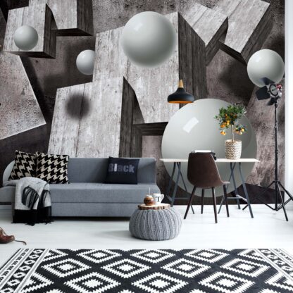 3D Concrete Cubes And Spheres(10235WM)