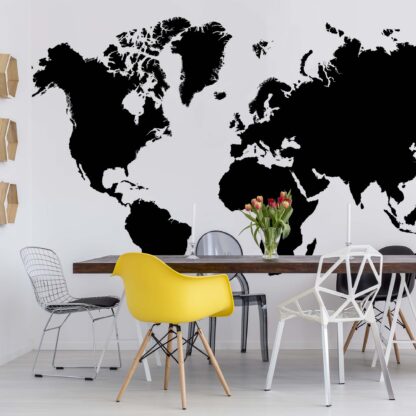 Modern Black And White World Map(10252WM)