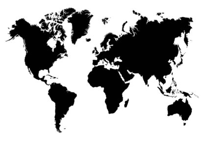 Modern Black And White World Map(10252WM) - Image 2