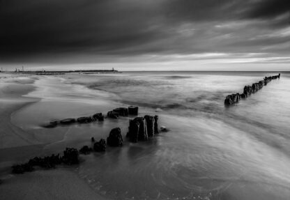 Beach Sunset Sea Black And White(1029WM) - Image 2