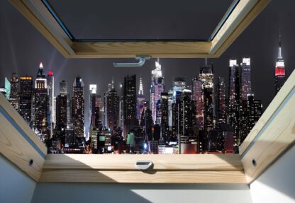 New York City Skyline At Night 3D Skylight Window View(10417WM) - Image 2