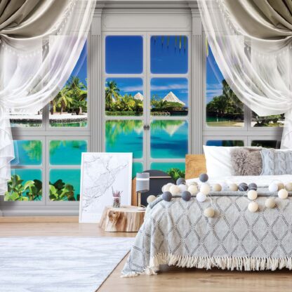 3D Door View Tropical Lagoon(10630WM)