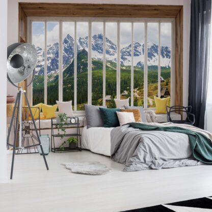 3D Window View Mountains Alps(10658WM)