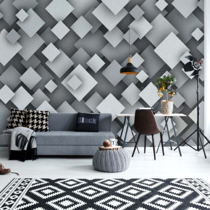 3D Squares Grey(10683WM)