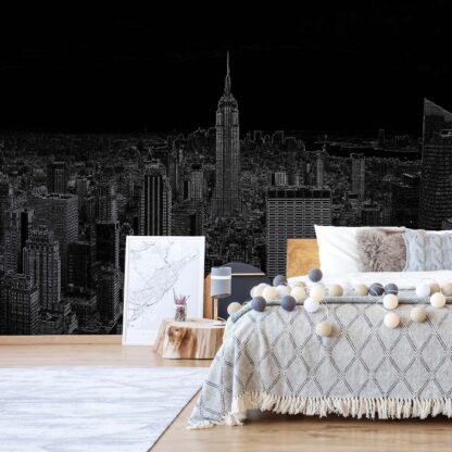 Black Modern New York Skyline(10687WM)