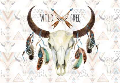 Modern Ethnic "Wild And Free" Animal Skull(10782WM) - Image 2