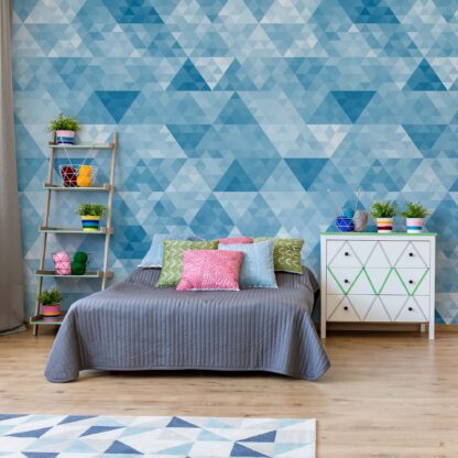 Modern Geometric Triangle Design Blue(10785WM)