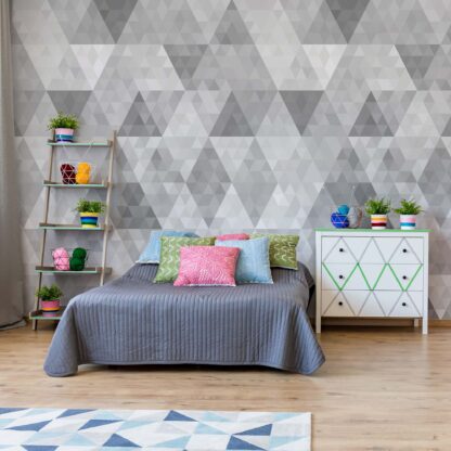 Modern Geometric Triangles Pattern Grey(10834WM)