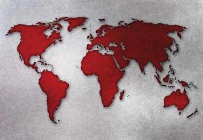Modern Silver And Red World Map(10893WM) - Image 2