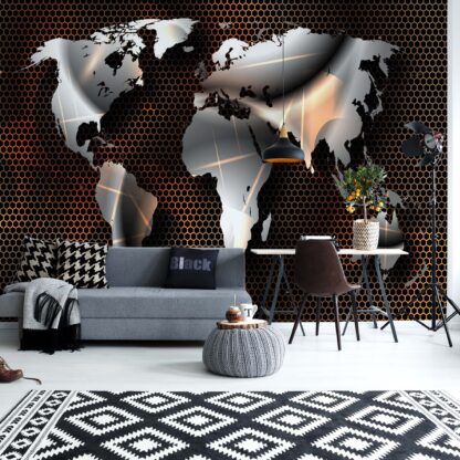 Modern Metal World Map(10953WM)
