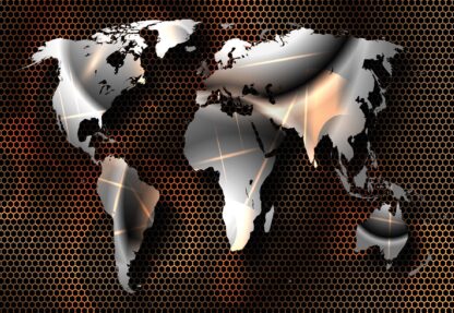 Modern Metal World Map(10953WM) - Image 2
