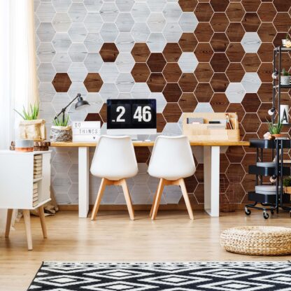 Modern 3D Wood Hexagonal Design(11199WM)
