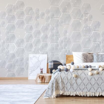 Modern 3D Grey Hexagonal Pattern(11205WM)