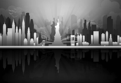 New York City Skyline Black And White(11233WM) - Image 2