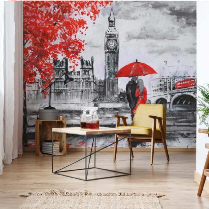 London Red Black White Art Painting(11471WM)