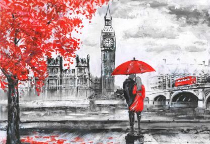 London Red Black White Art Painting(11471WM) - Image 2