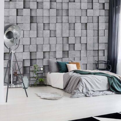 3D Grey Concrete Cubes Modern Texture(11514WM)