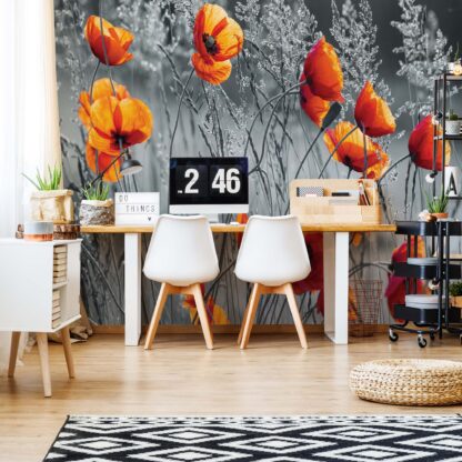 Orange Poppies Black And White(11746WM)