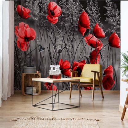 Red Poppies Black And White(11763WM)