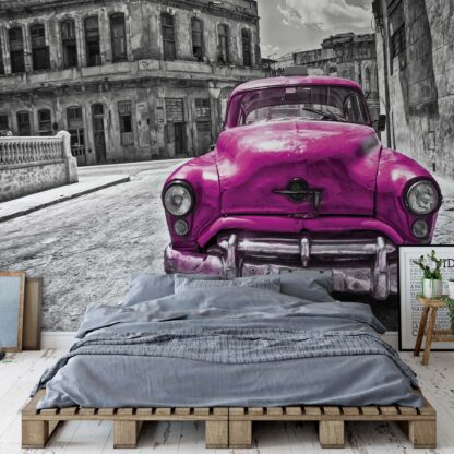Vintage Car Cuba Havana Pink(1177WM)