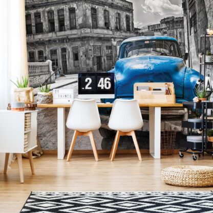 Vintage Car Cuba Havana Blue(1178WM)