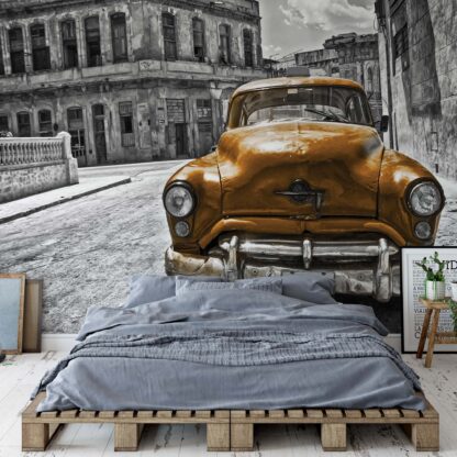 Vintage Car Cuba Havana Yellow(1179WM)