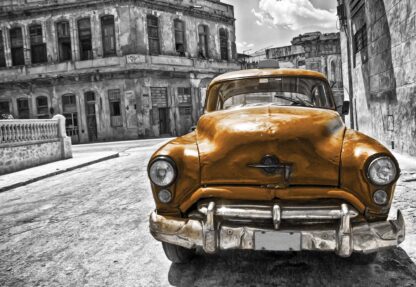 Vintage Car Cuba Havana Yellow(1179WM) - Image 2