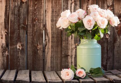 Vintage Flowers Wood Background(11796WM) - Image 2