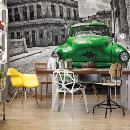 Vintage Car Cuba Havana Green(1180WM)