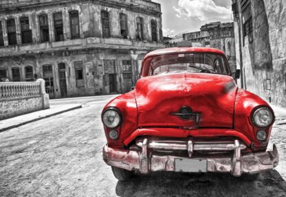 Vintage Car Cuba Havana Red(1181WM) - Image 2