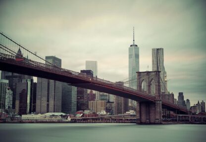 Sepia New York City Skyline Brooklyn Bridge(11846WM) - Image 2