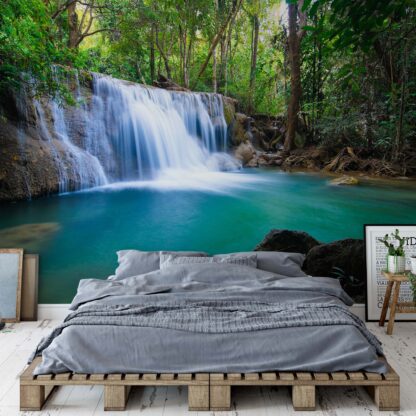 Turquoise Forest Lake Waterfall(11893WM)