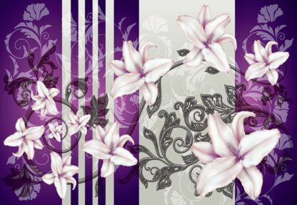 Floral Pattern With Swirls Purple(1203WM) - Image 2
