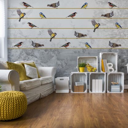 Vintage Chic Birds And Floral Design(12062WM)