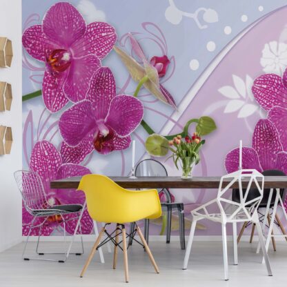 Pink Orchids Flowers Swirls(1207WM)