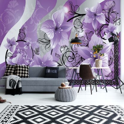 Flowers Floral Pattern Purple(1232WM)