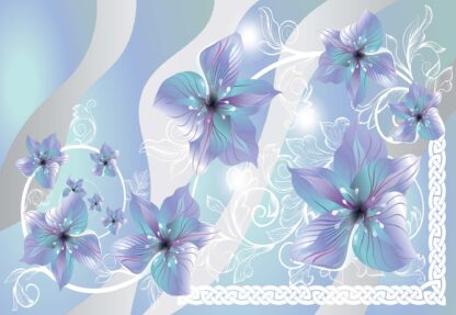 Flowers Floral Pattern Blue(1234WM) - Image 2