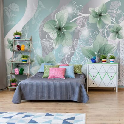 Flowers Floral Pattern Green(1239WM)