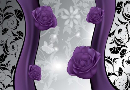 Purple Roses Floral Design Purple And Silver(1240WM) - Image 2