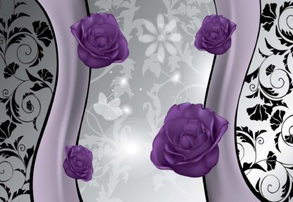Purple Roses Floral Design Purple And Silver(1243WM) - Image 2