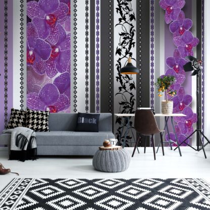 Luxury Floral Design Purple Orchids(1277WM)