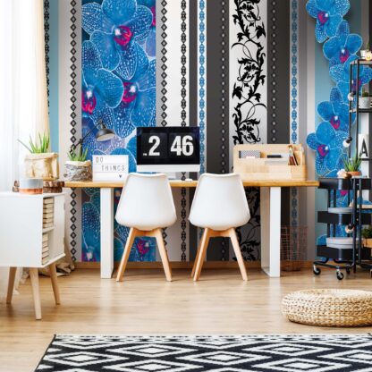 Luxury Floral Design Blue Orchids(1278WM)