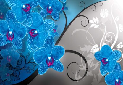 Modern Floral Design Blue Orchids(1281WM) - Image 2