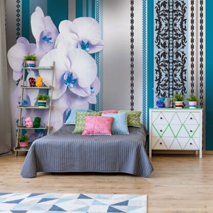 Luxury Floral Design Orchids Teal(1284WM)