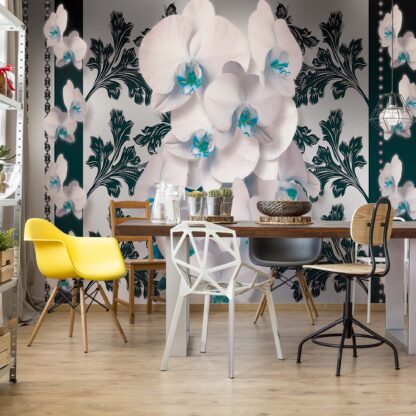 Luxury Floral Design Orchids Blue(1288WM)